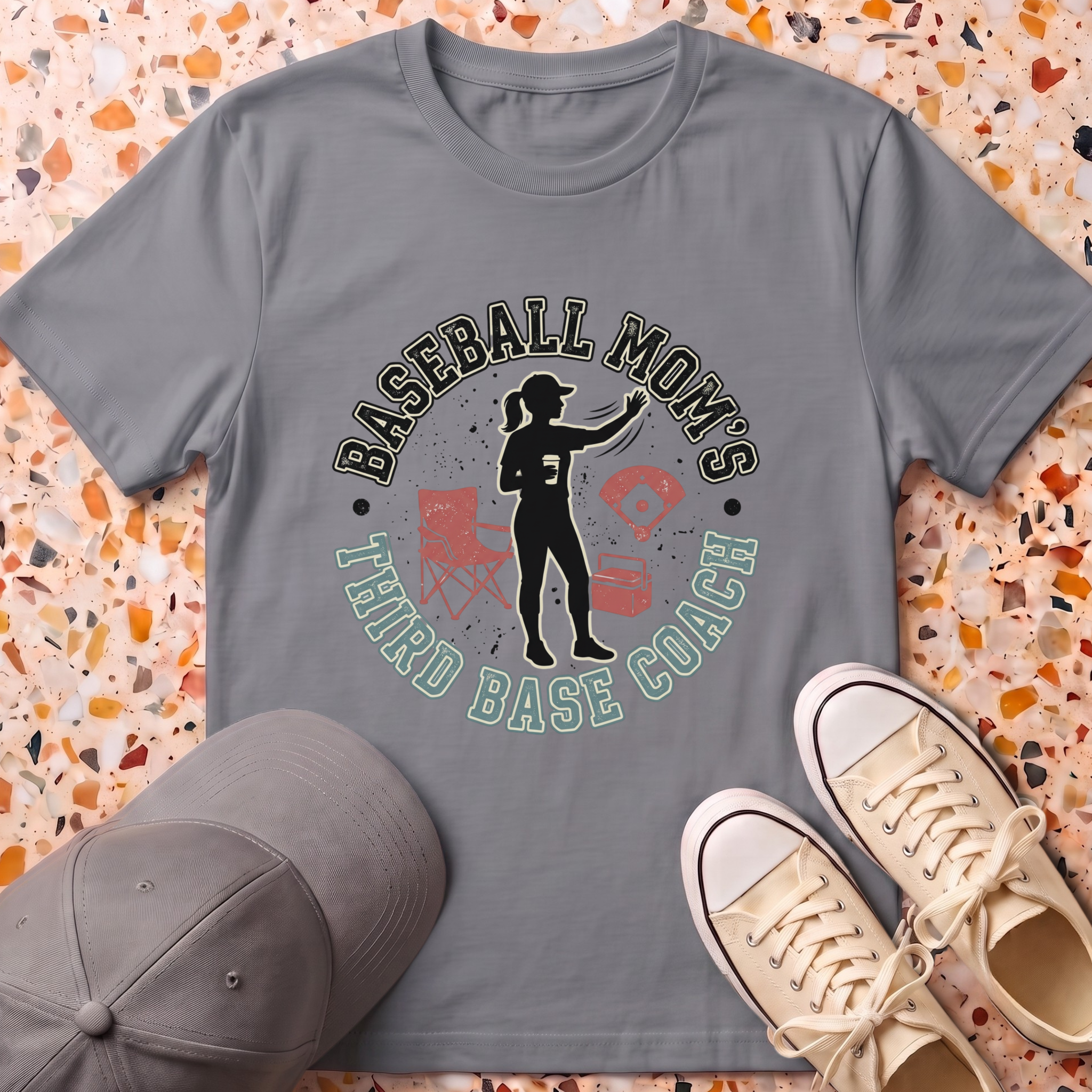 Mom's Third Base Coach T-Shirt