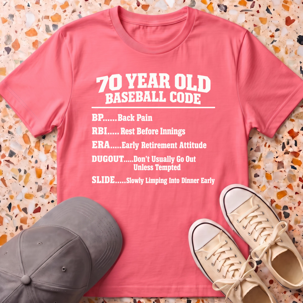 70 Year Old Baseball Code T-Shirt