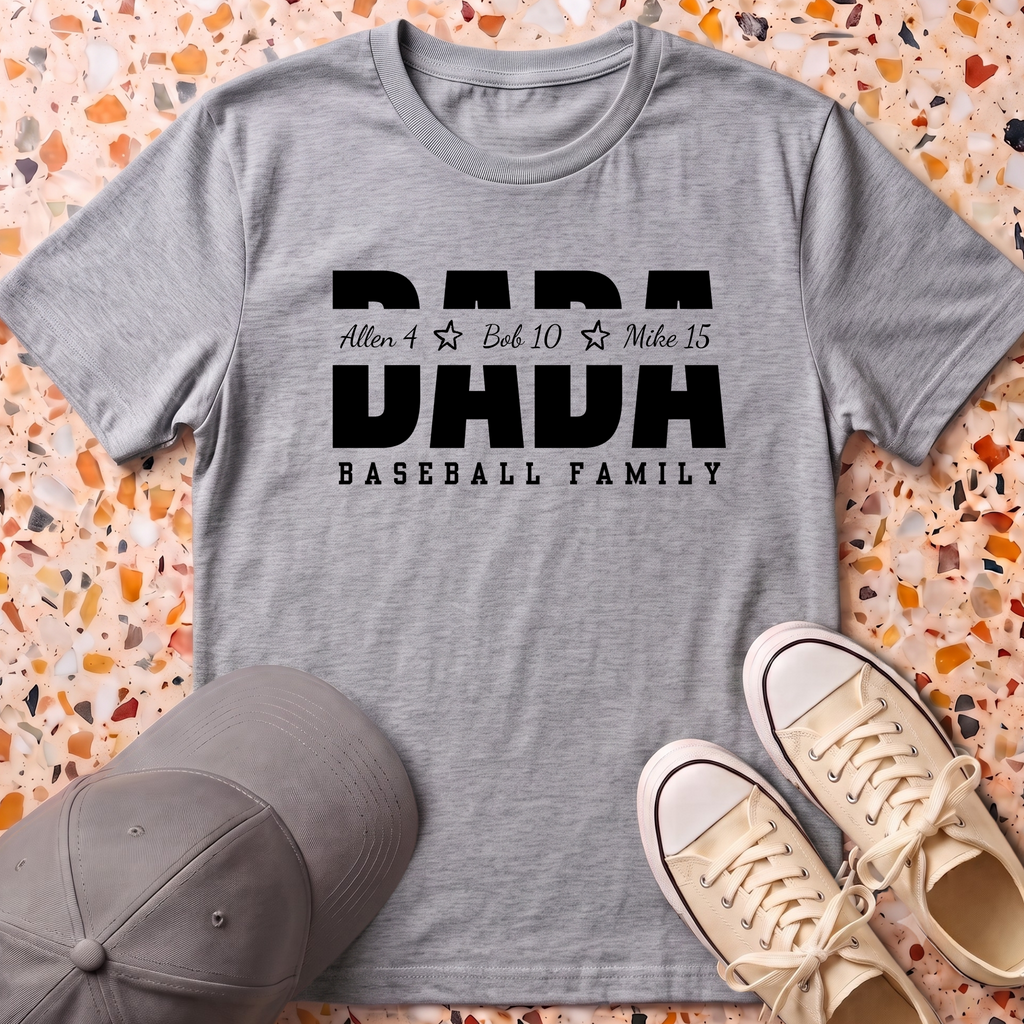 Custom 3 or 4 Name DADA T-Shirt