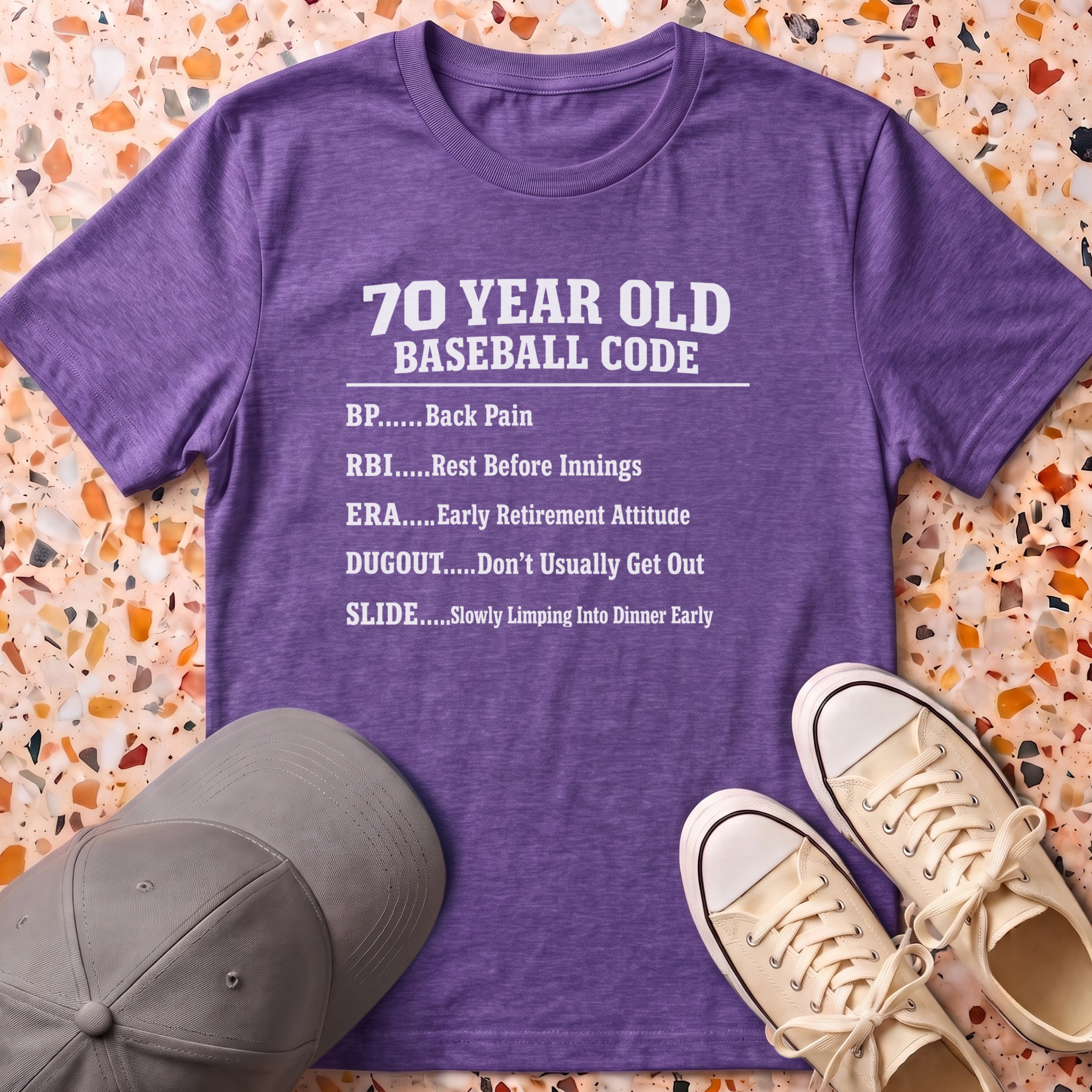 70 Year Old Baseball Code T-Shirt