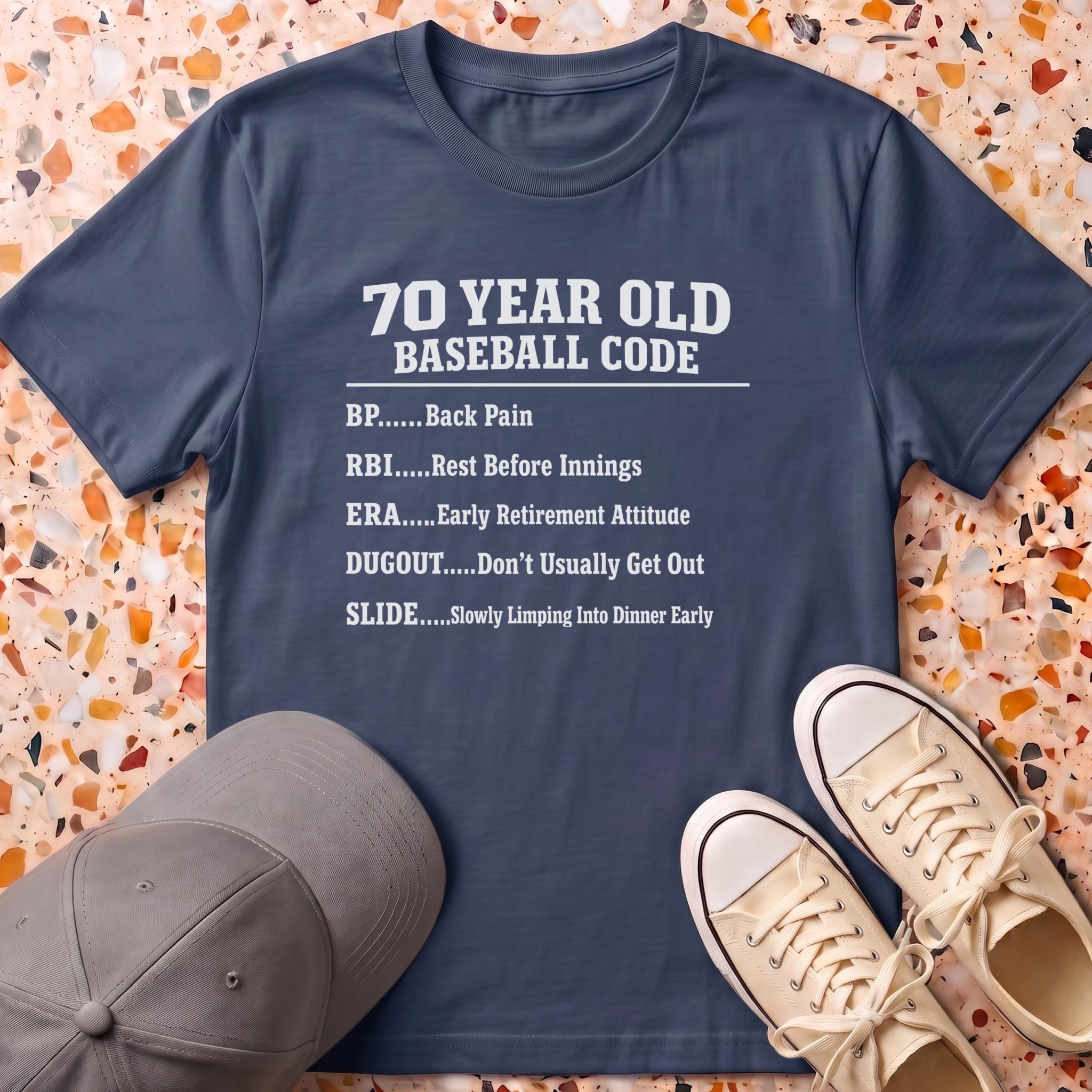 70 Year Old Baseball Code T-Shirt