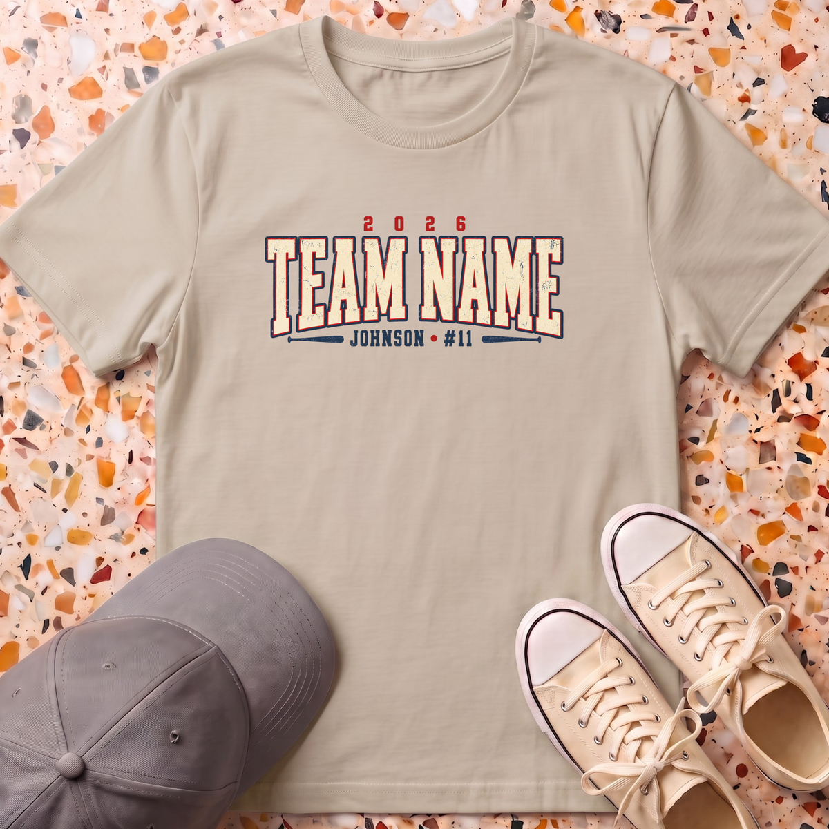 Custom Team Player Number T-Shirt