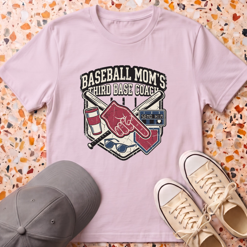 Mom's Third Base Coach T-Shirt