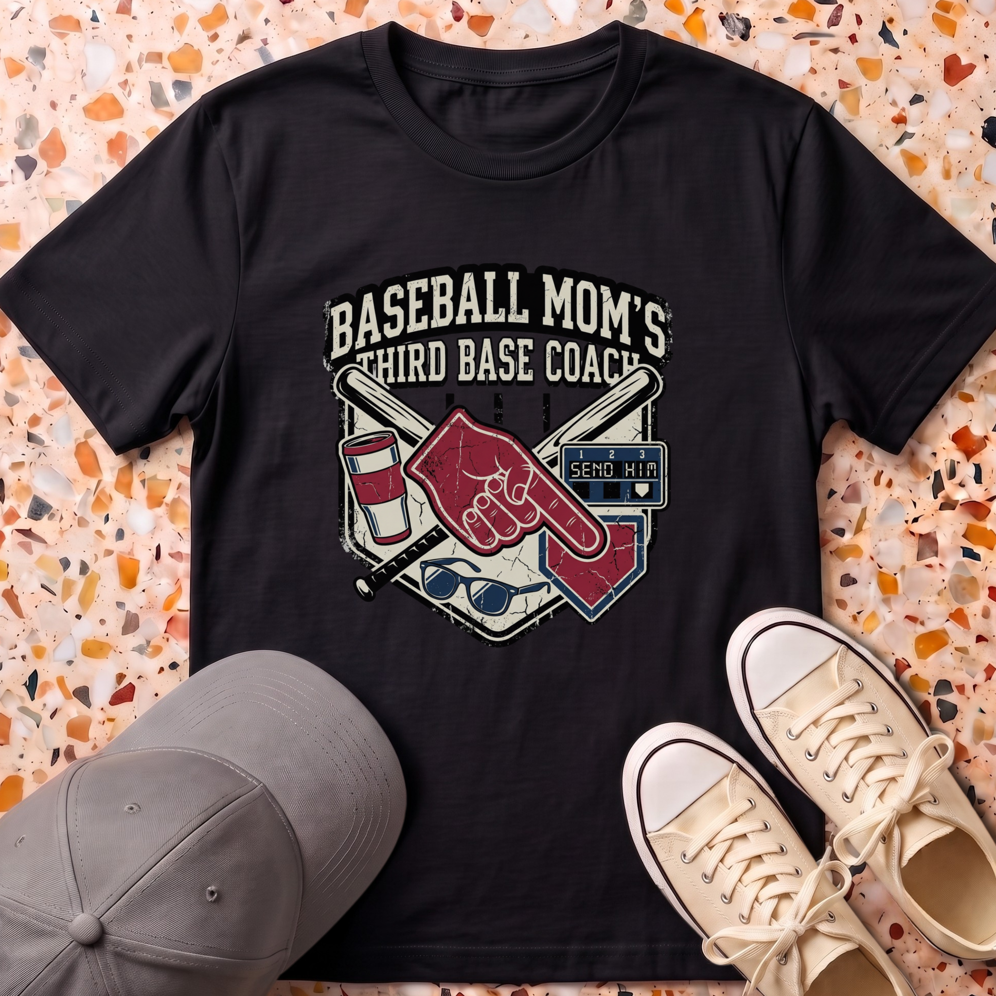 Mom's Third Base Coach T-Shirt