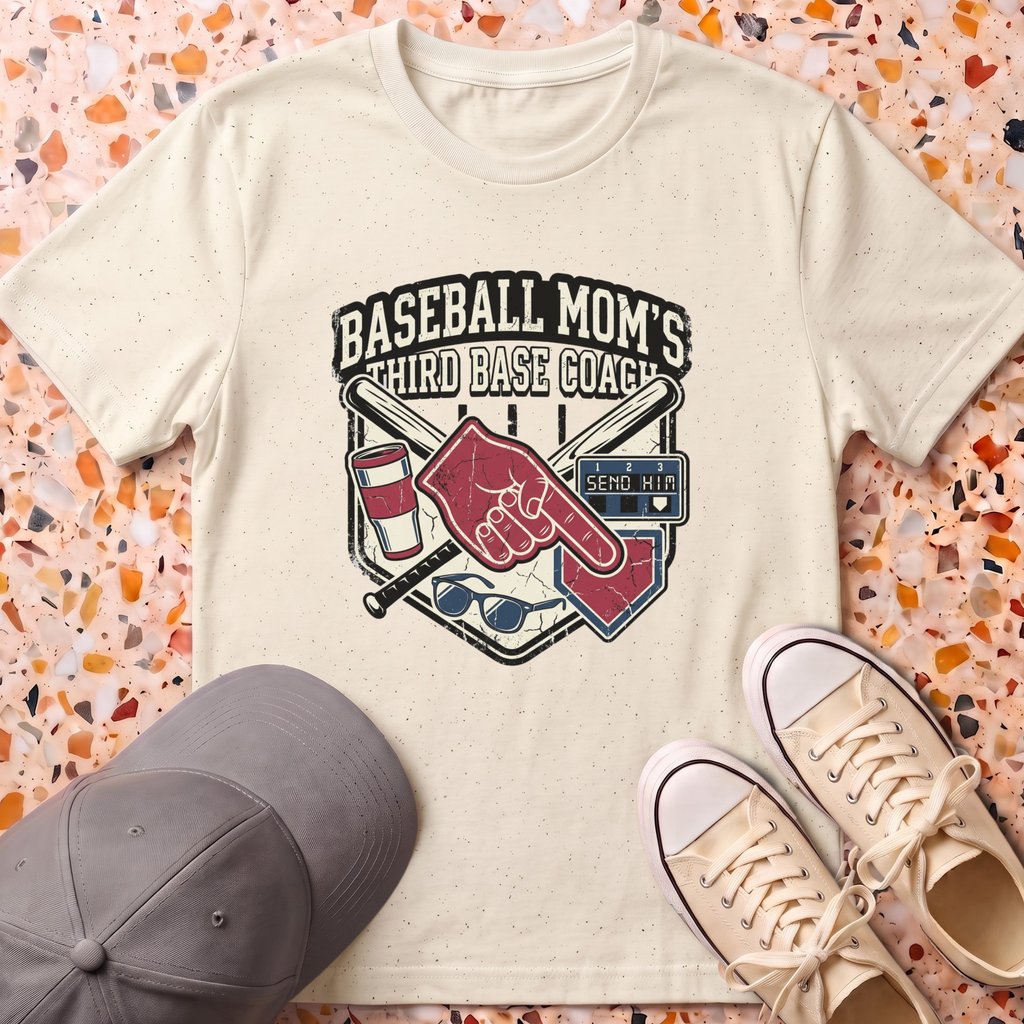Mom's Third Base Coach T-Shirt
