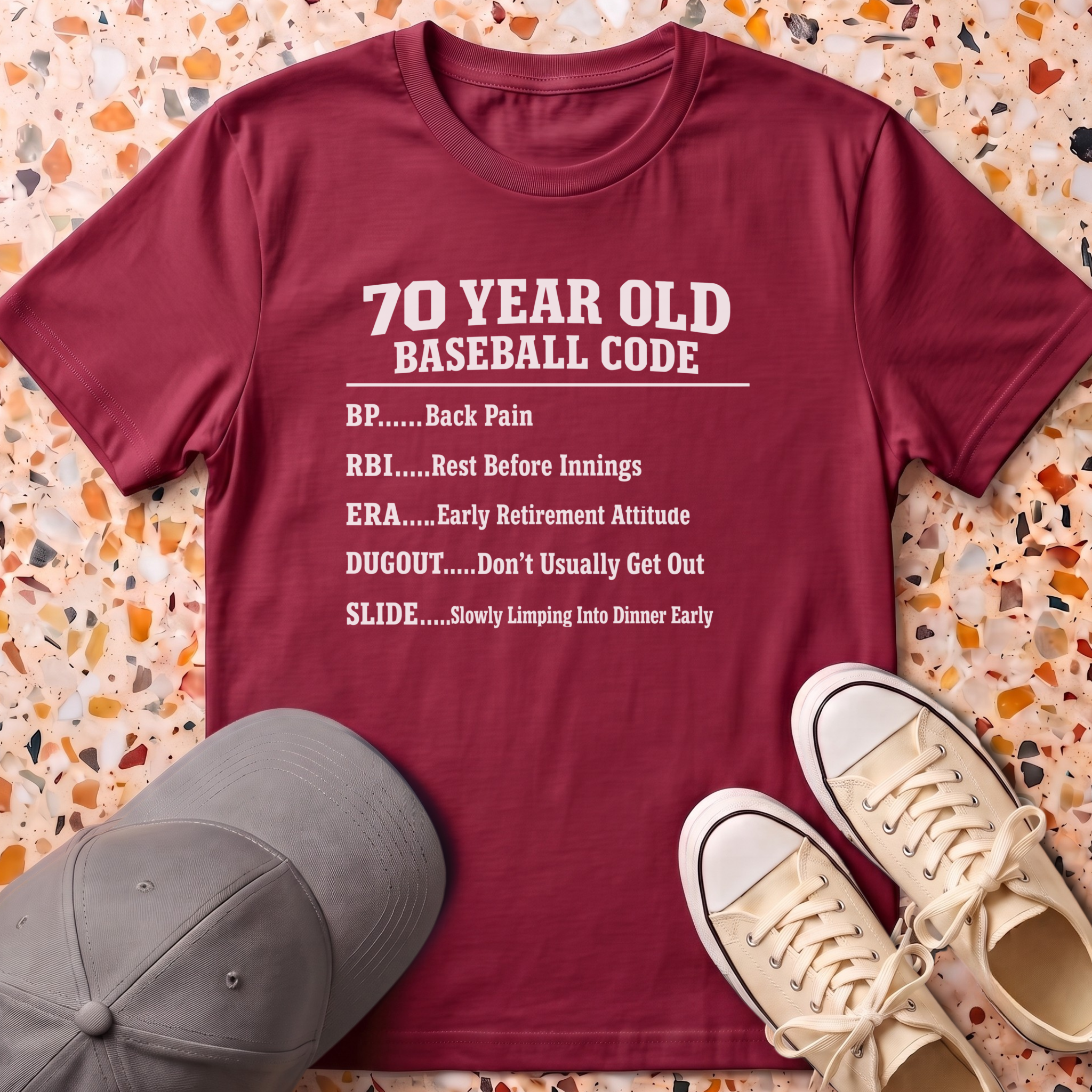 70 Year Old Baseball Code T-Shirt