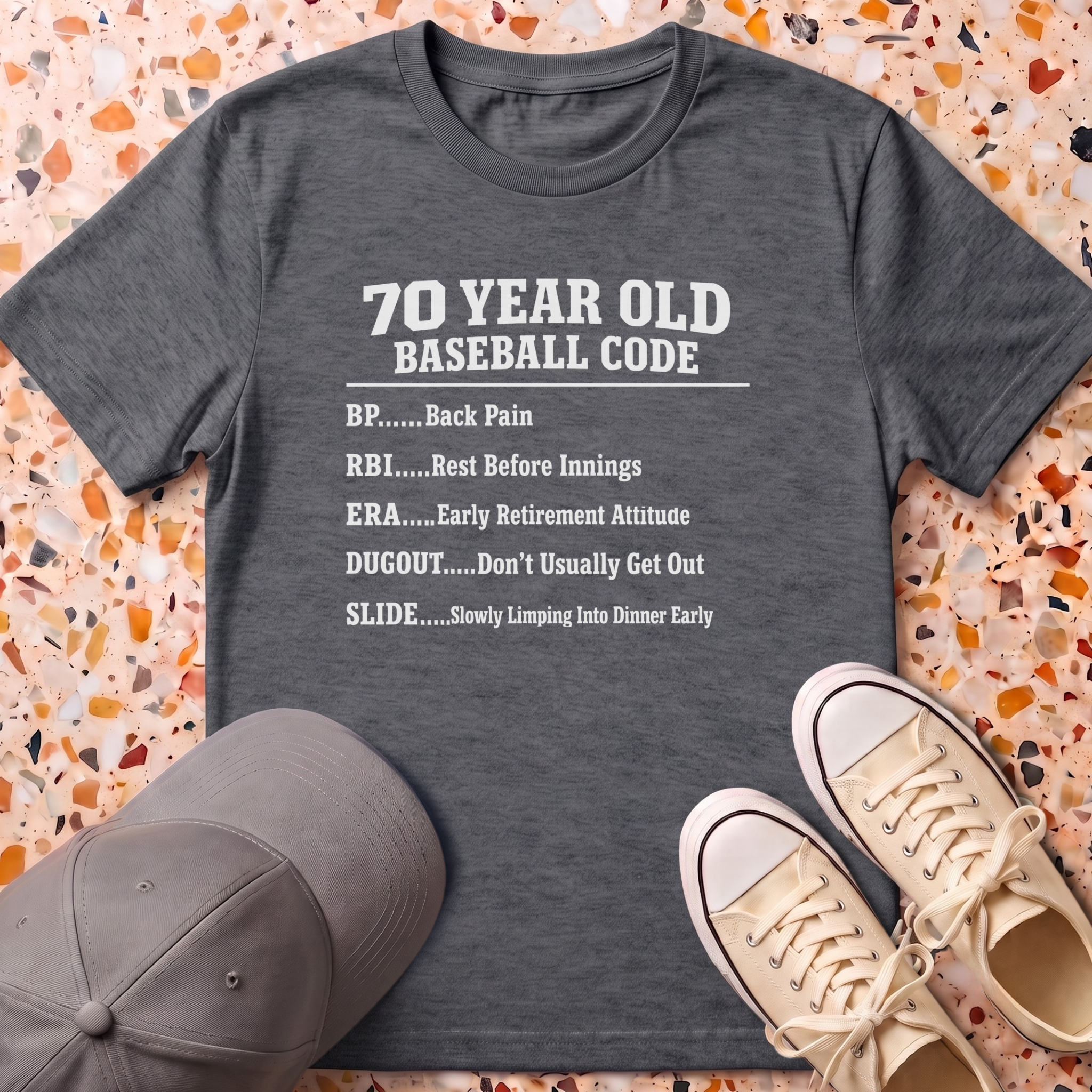 70 Year Old Baseball Code T-Shirt