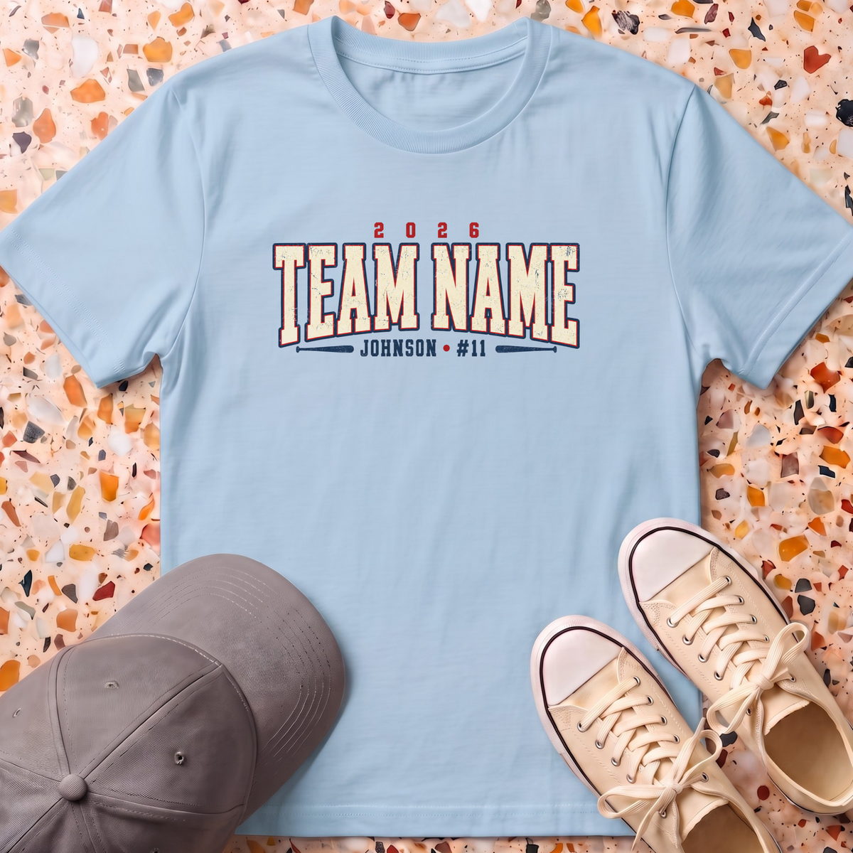 Custom Team Player Number T-Shirt