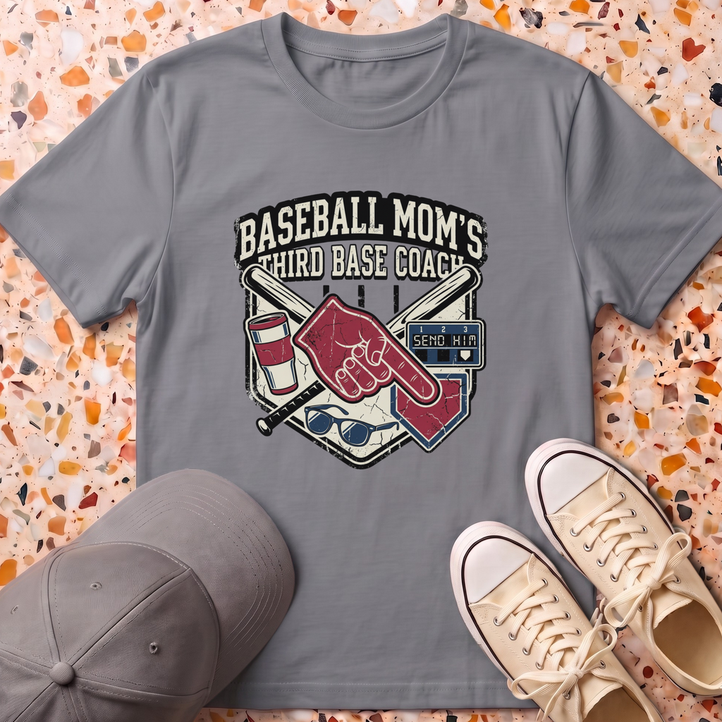 Mom's Third Base Coach T-Shirt