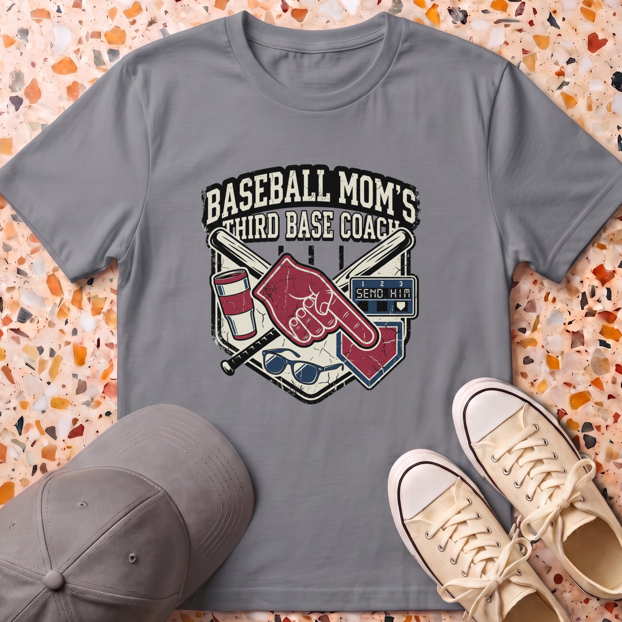 Mom's Third Base Coach T-Shirt