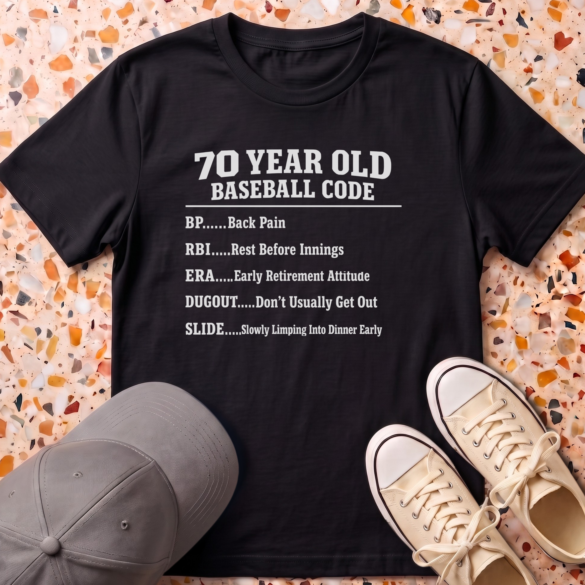 70 Year Old Baseball Code T-Shirt