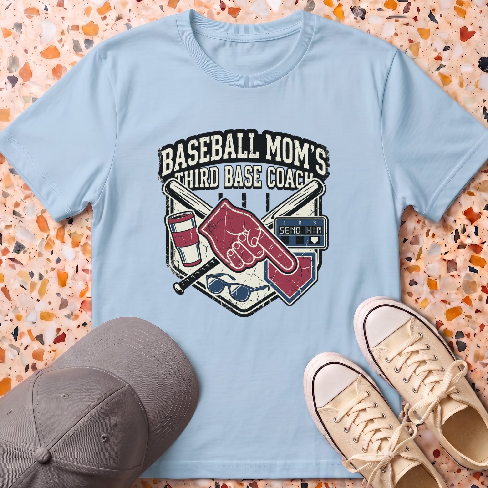 Mom's Third Base Coach T-Shirt