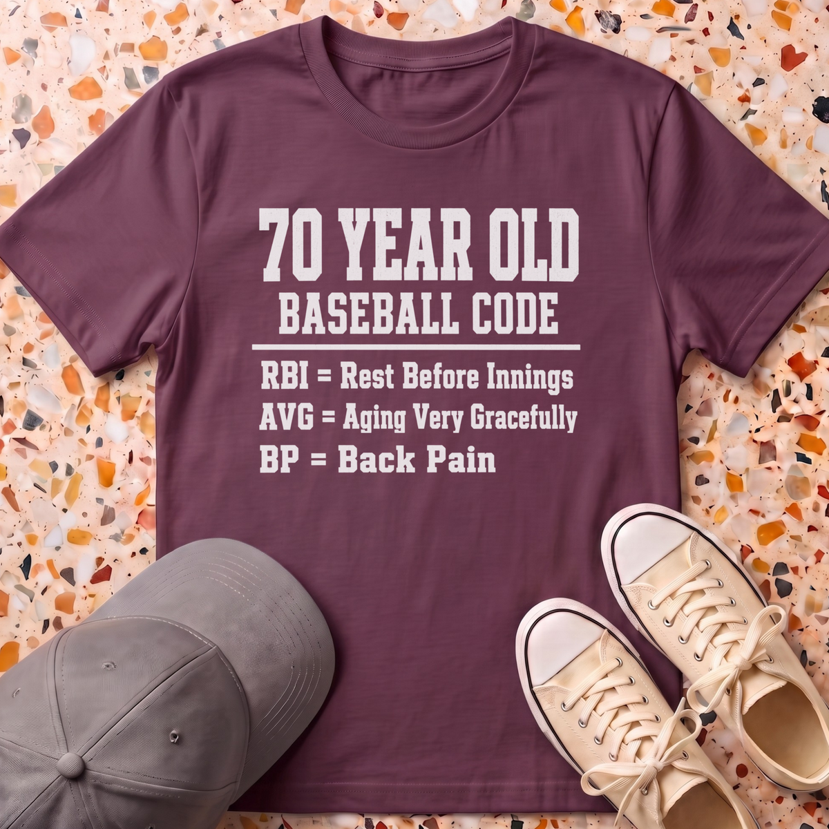 70 Year Old Baseball Code T-Shirt