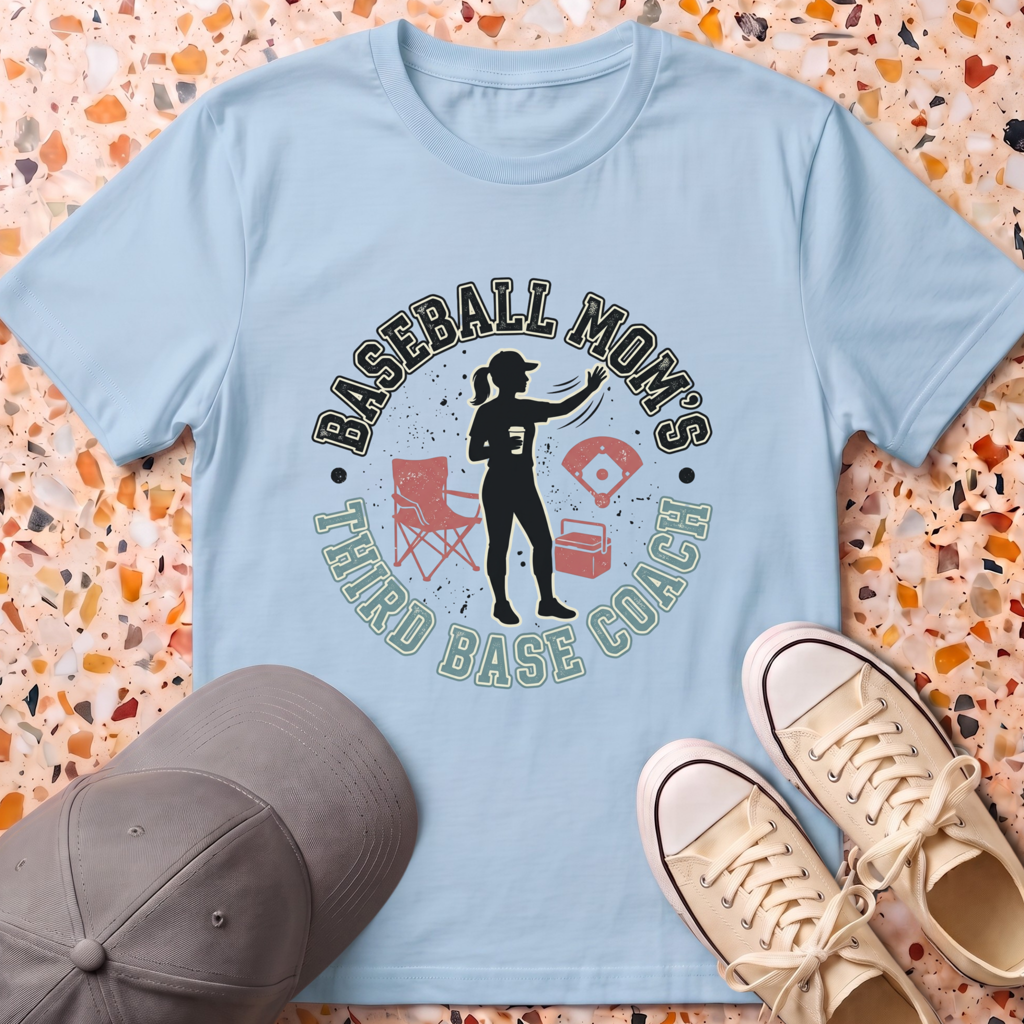 Mom's Third Base Coach T-Shirt