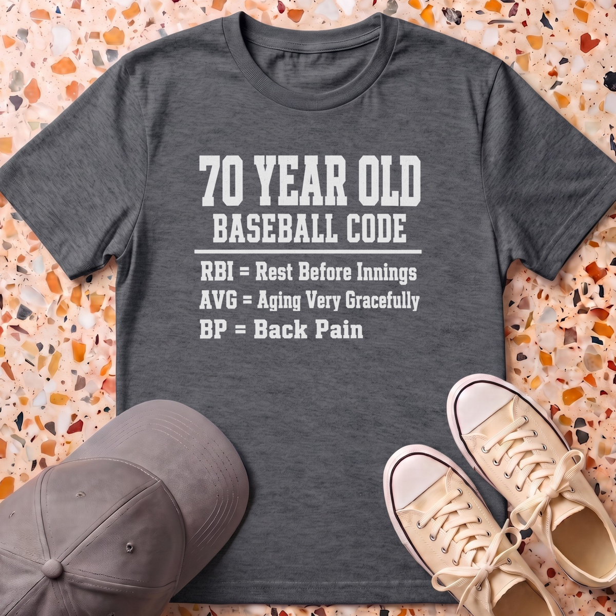 70 Year Old Baseball Code T-Shirt