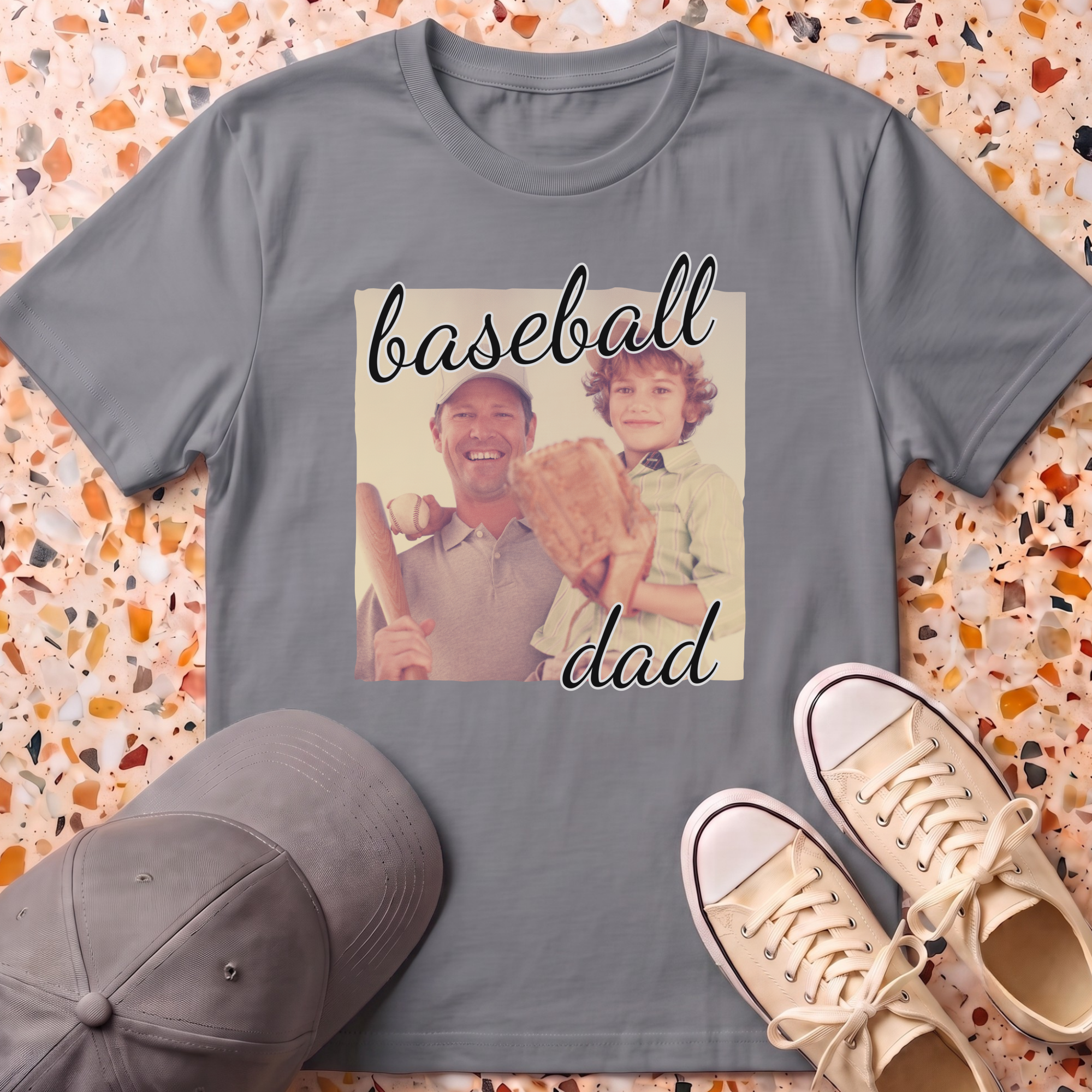 Custom photo Dad Retro T-Shirt