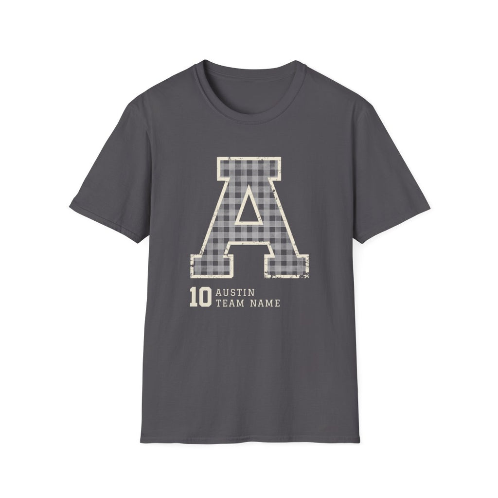 Custom Baseball T-Shirt – Personalized Name, Number & Initial