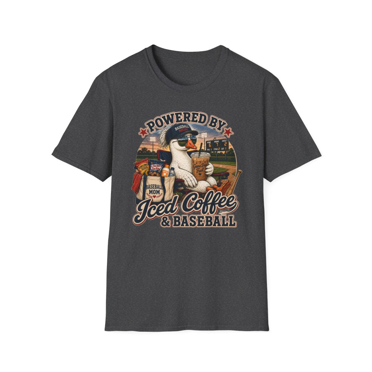 POWERD BY Iced Coffee & BASEBALL T-Shirt