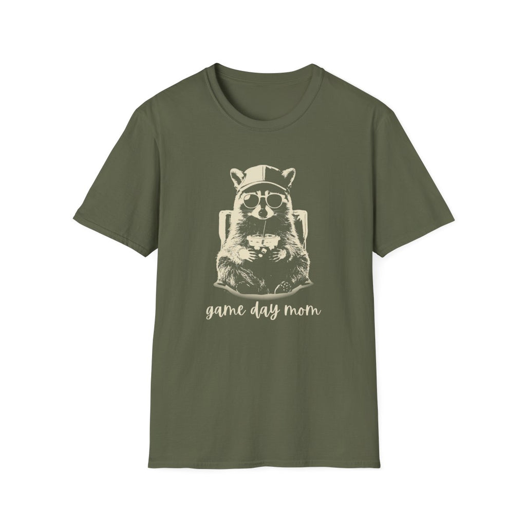 Racoon Iced coffee game day mom T-Shirt