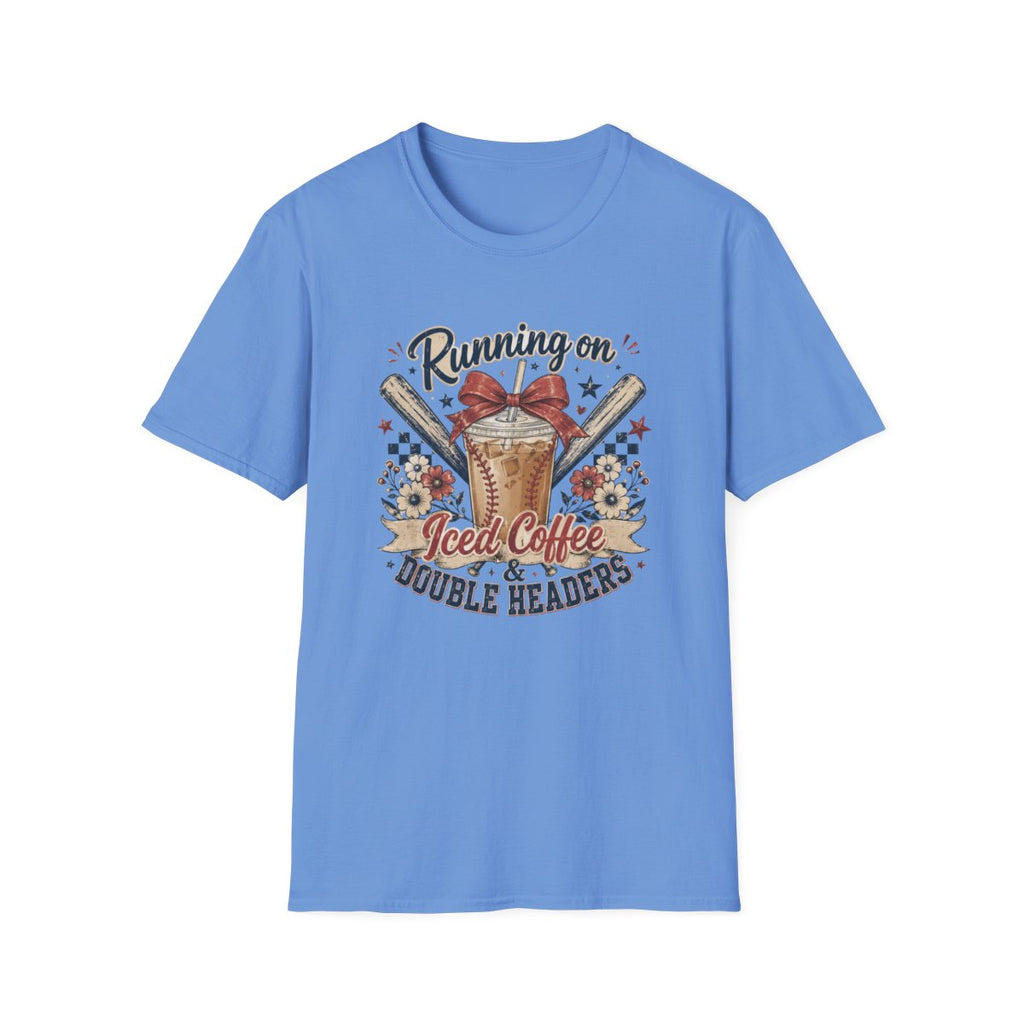 RUNNING ON Iced Coffee & DOUBLE HEADERS T-Shirt