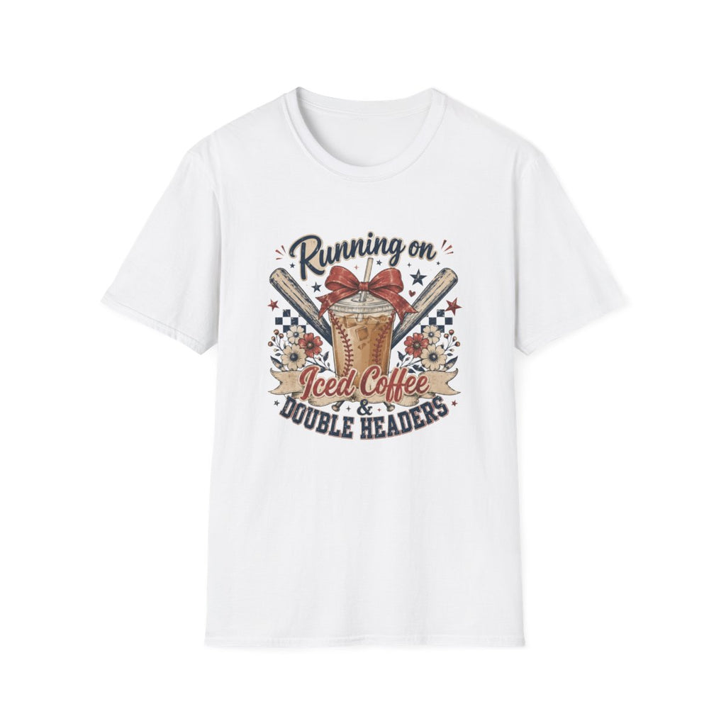 RUNNING ON Iced Coffee & DOUBLE HEADERS T-Shirt