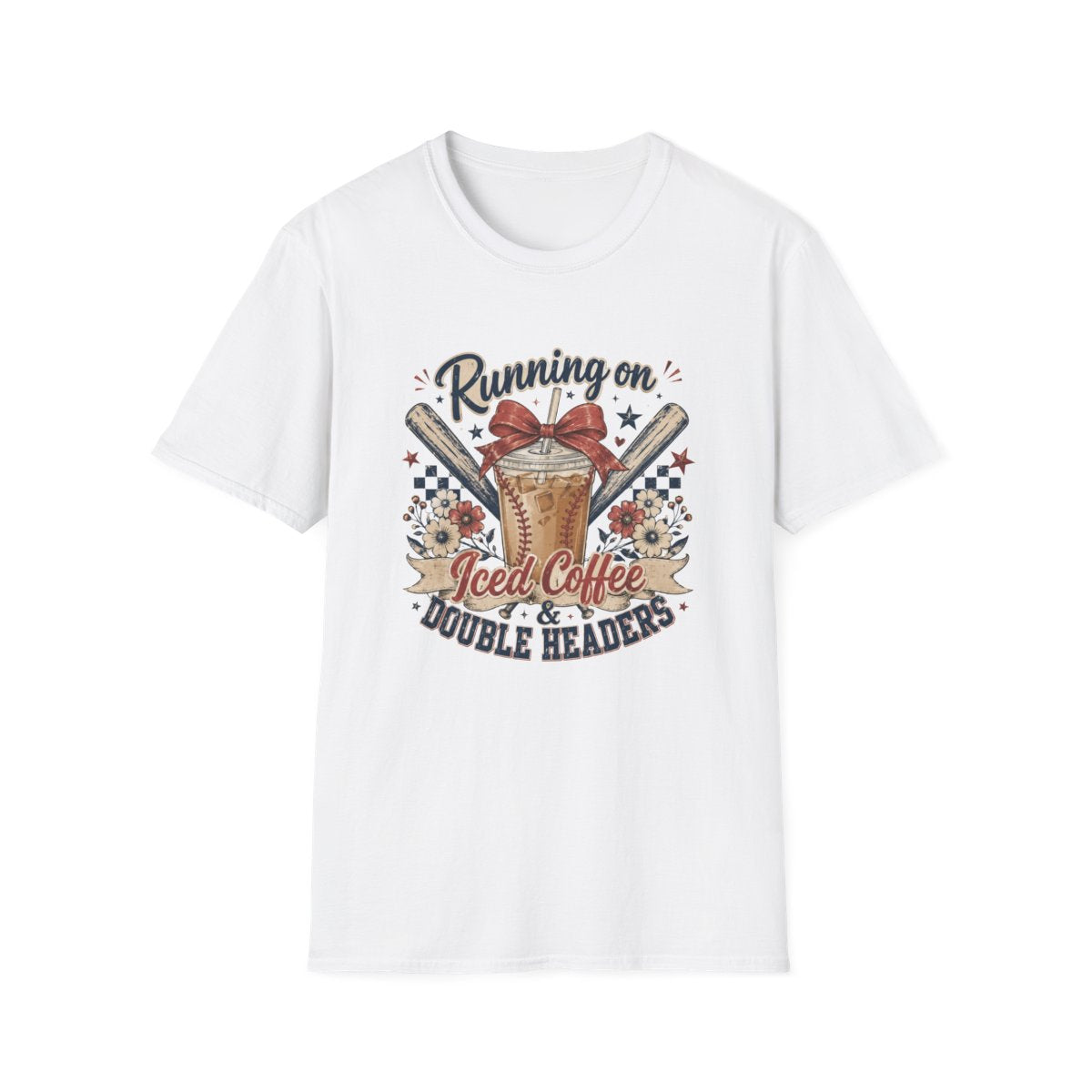 RUNNING ON Iced Coffee & DOUBLE HEADERS T-Shirt