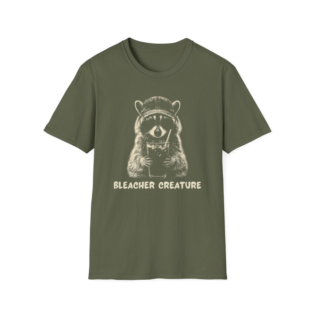 Racoon Iced coffee BLEACHER CREATURE T-Shirt