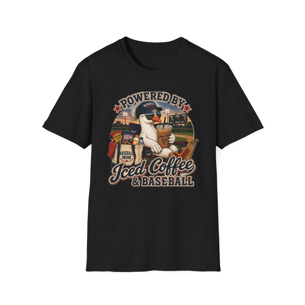 POWERD BY Iced Coffee & BASEBALL T-Shirt