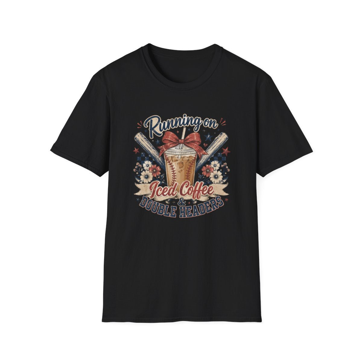 RUNNING ON Iced Coffee & DOUBLE HEADERS T-Shirt
