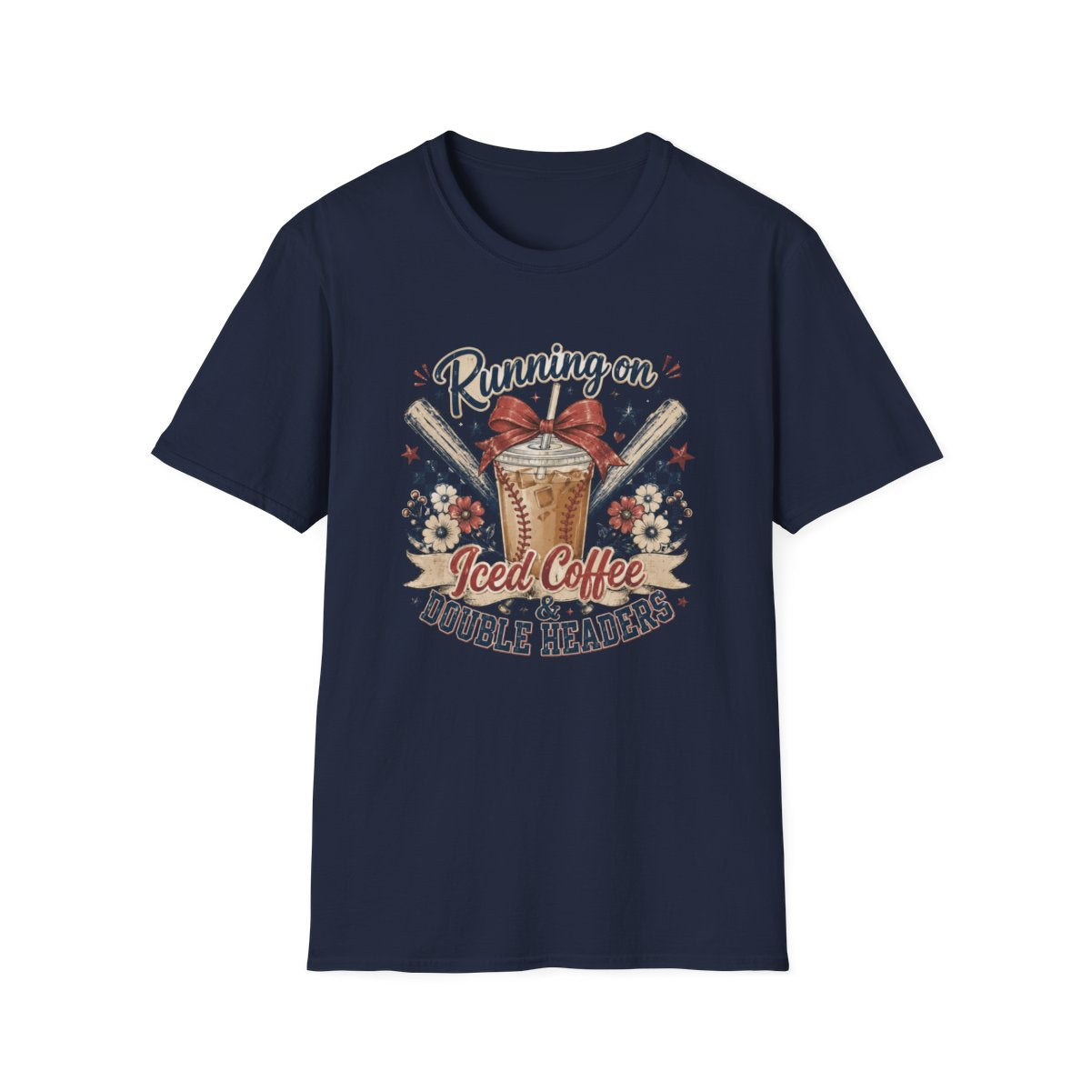 RUNNING ON Iced Coffee & DOUBLE HEADERS T-Shirt
