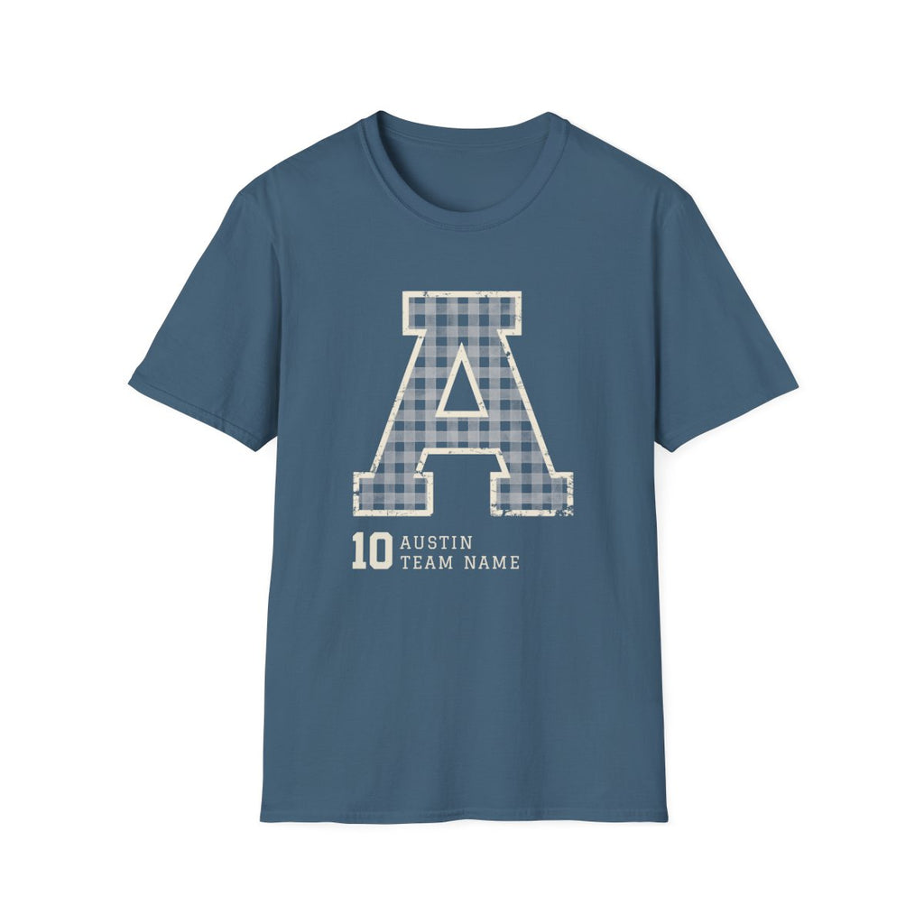 Custom Baseball T-Shirt – Personalized Name, Number & Initial