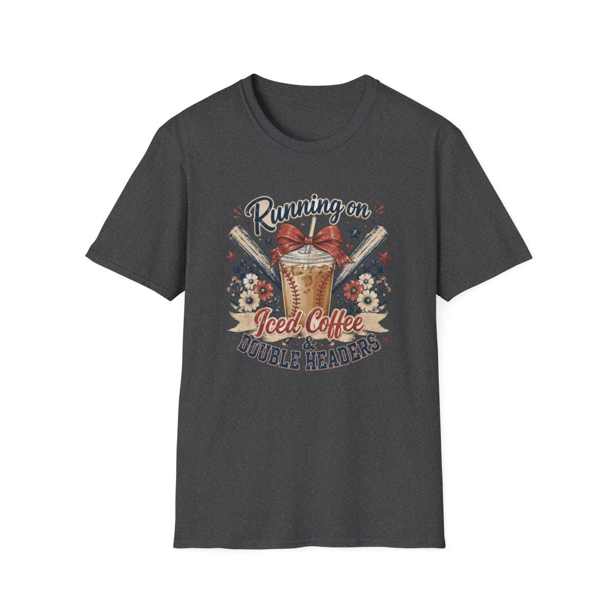 RUNNING ON Iced Coffee & DOUBLE HEADERS T-Shirt
