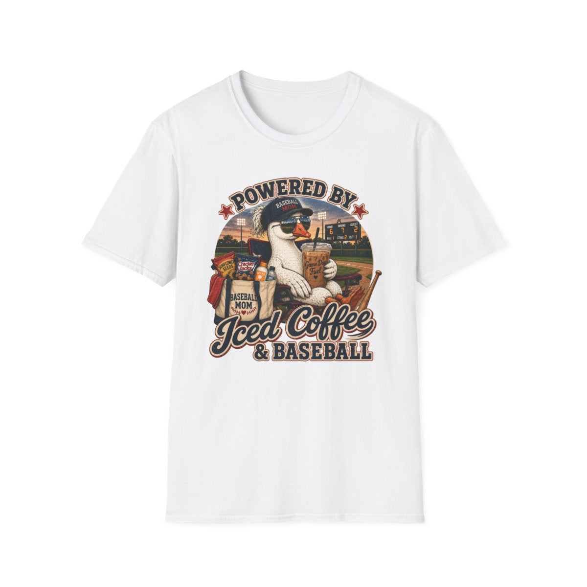 POWERD BY Iced Coffee & BASEBALL T-Shirt